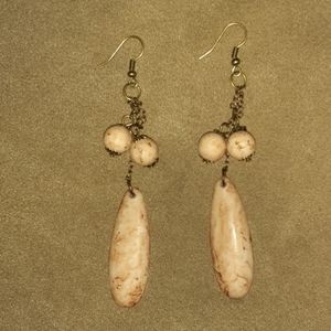 Tan 3 in Marble design earrings